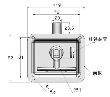 ODM Tool Box Locks Stainless Steel Silver Color Latch Door Lock